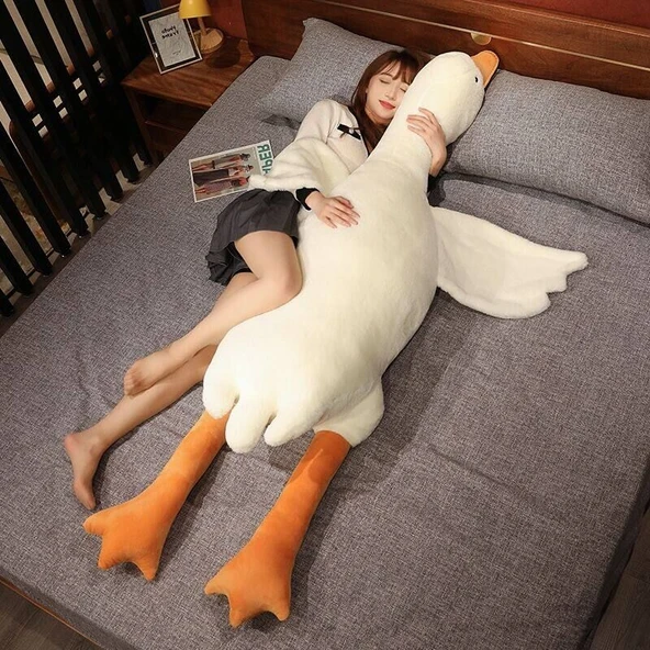 Büyük Beyaz Kaz Peluş Yastık - 130cm