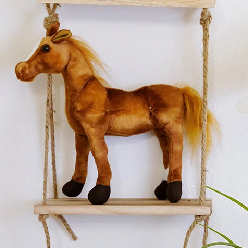 Simüle At Peluş Oyuncak - Ahalteke Atı 70cm