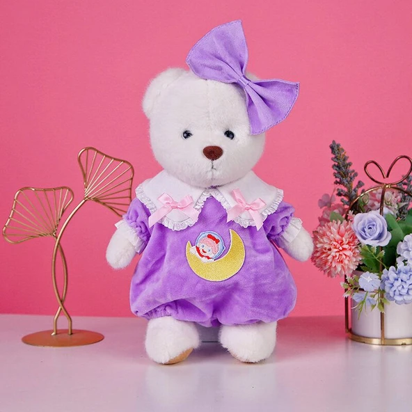 Peluş Oyuncak Bebek Kıyafeti - Mor Ay Kostümü (Bebek Dahil Değil) 40-50cm