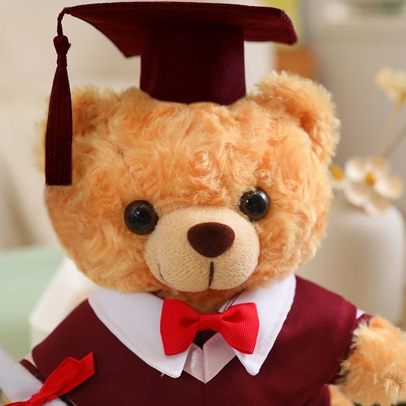 25cm Peluş Oyuncak Ayı - Çiçek Buketli - 8