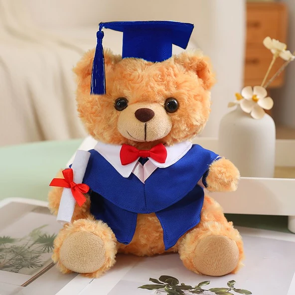 25cm Peluş Oyuncak Ayı - Çiçek Buketli - 2