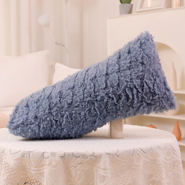Uzun Şerit Peluş Yastık - Deniz Mavisi - 80cm