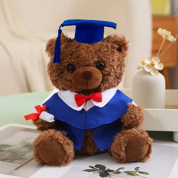 25cm Peluş Oyuncak Ayı - Çiçek Buketli - 4