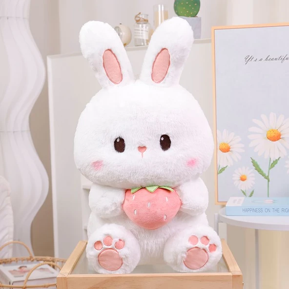 Meyveli Tavşan Peluş Oyuncak - Pembe - 80cm