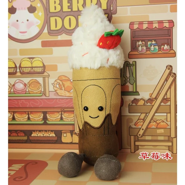 Çilekli Dondurma Peluş Oyuncak Bebek 26cm