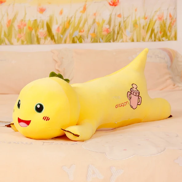Peluş Küçük Ejderha Oyuncak - Sarı - 110cm