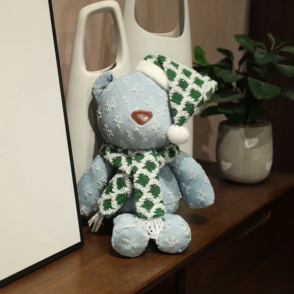 Yeşil Eşkenar Dörtgenli Peluş Oyuncak Ayıcık - 38cm