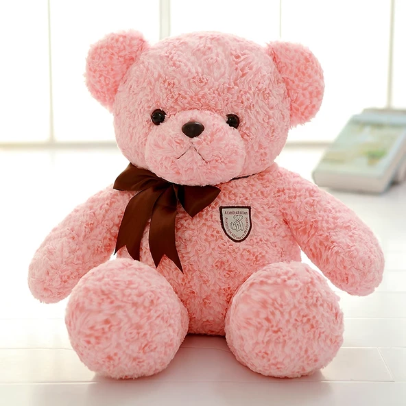 Kurdeleli Ayıcık Peluş Oyuncak - Pembe 75cm
