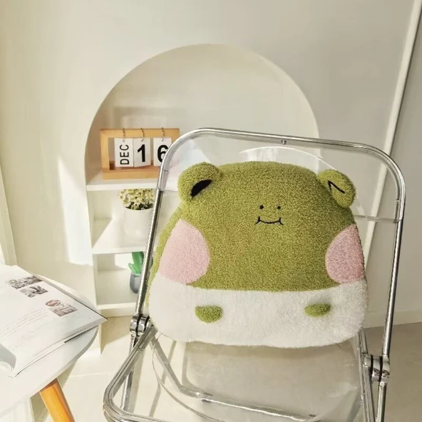 Pirinç Topu Peluş Yastık - Matcha Kurbağa - 40x38cm