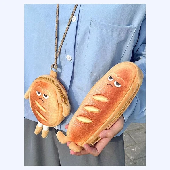 Duygusal Ekmek Tost Peluş Çanta - Bana Bulaşma 11*13cm - 9