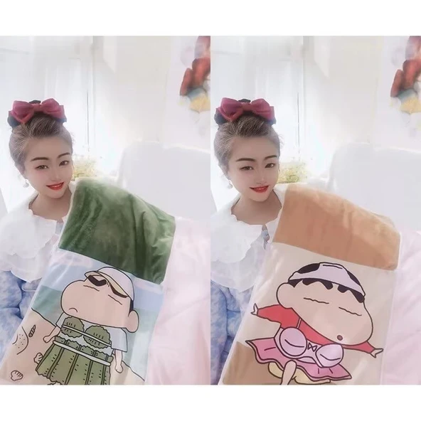 Crayon Shin-chan Bahar Serisi Klima Yorganı 2'si 1 Arada - Resim 4, 39x39cm - Resim 3