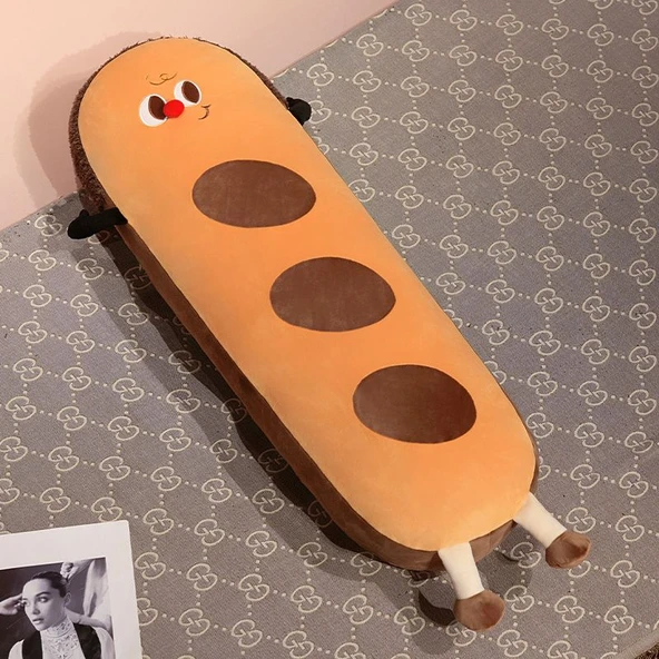 Kıvırcık Saçlı Baget Peluş Yastık - 90cm
