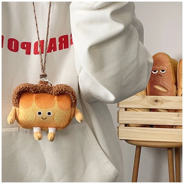 Duygusal Ekmek Tost Peluş Çanta - Bana Bulaşma 11*13cm - 11