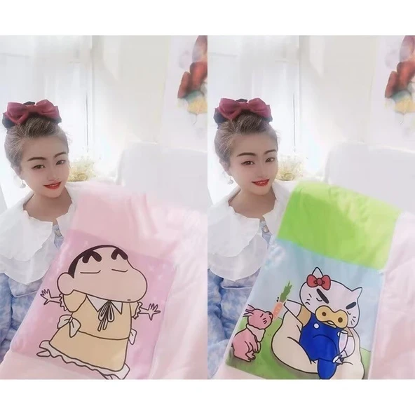 Crayon Shin-chan Bahar Serisi Klima Yorganı 2'si 1 Arada - Resim 4, 39x39cm - Resim 4