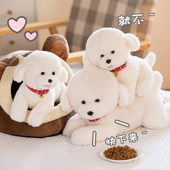 Bichon Frise Peluş Oyuncak - Yatan 28cm - 6