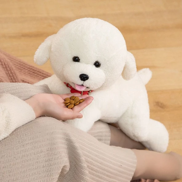 Bichon Frise Peluş Oyuncak - Yatan 28cm