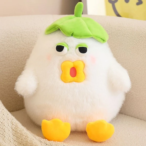 Sevimli Tavuk Peluş Oyuncak - Beyaz 45cm