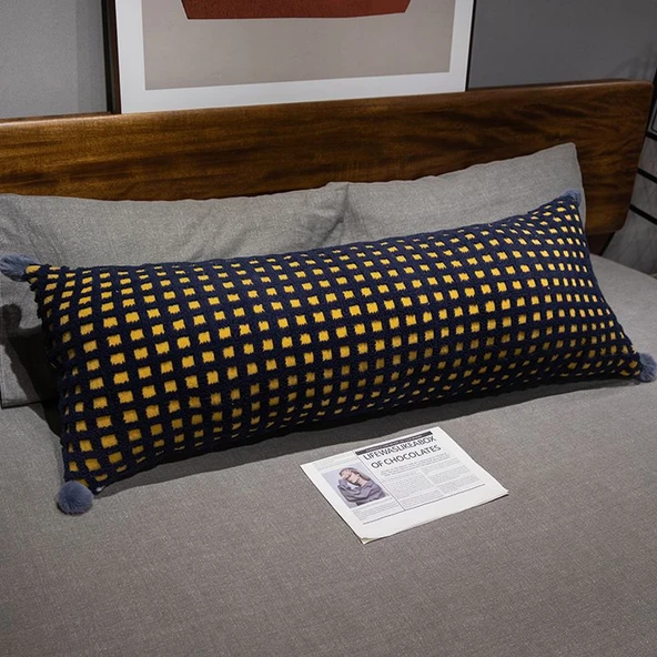 Kuzu Yünü Uzun Yastık Peluş Oyuncak - Kırmızı 60cm - Resim 10