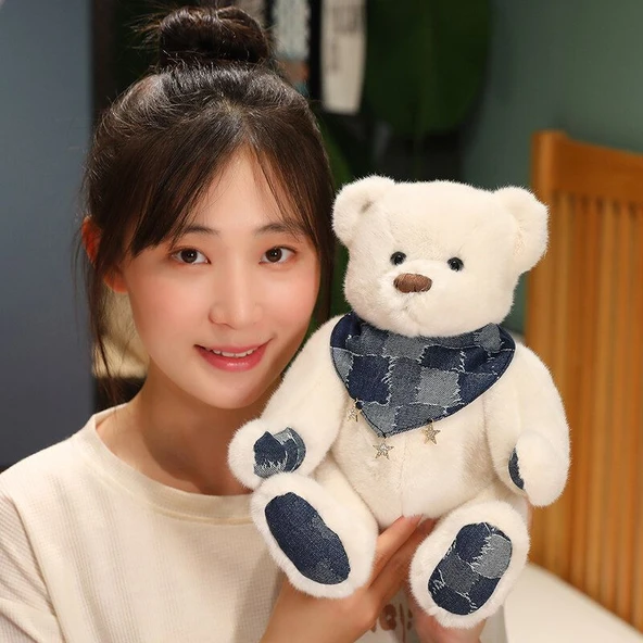 Etnik Tarzda Açık Kahverengi Ayıcık Peluş Oyuncak - 25cm - 4