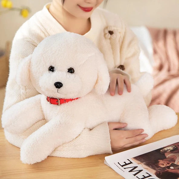 Bichon Frise Peluş Oyuncak - Yatan 28cm - 9