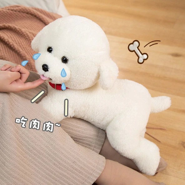 Bichon Frise Peluş Oyuncak - Yatan 28cm - 5