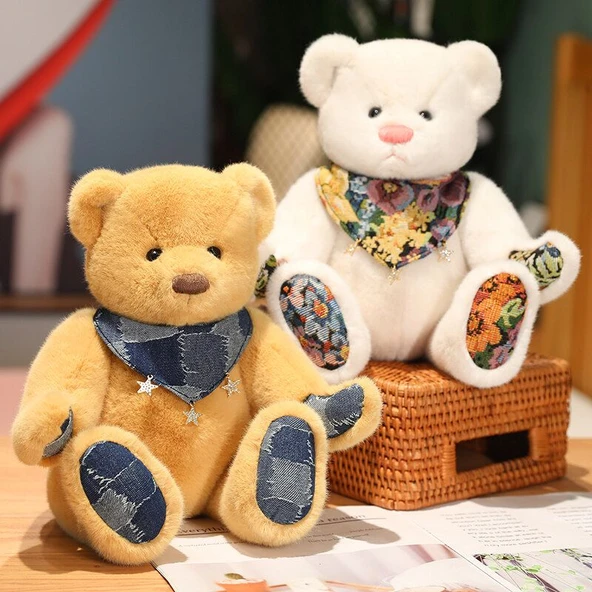 Etnik Tarzda Açık Kahverengi Ayıcık Peluş Oyuncak - 25cm - 3