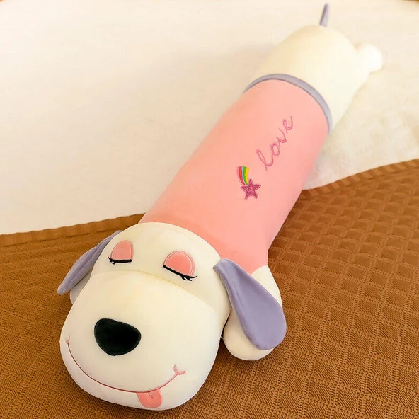 Şanslı Köpek Peluş Yastık - Pembe, 70cm