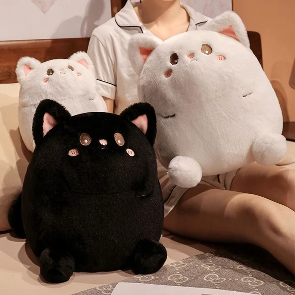 Çizgi Film Mantı Kedi Peluş Oyuncak - Beyaz 20x25cm - 12