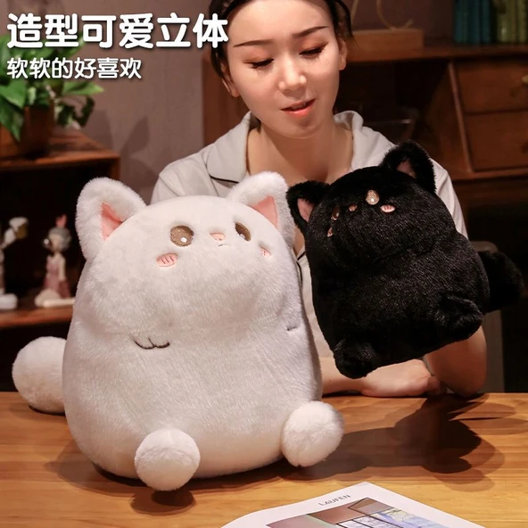 Çizgi Film Mantı Kedi Peluş Oyuncak - Beyaz 20x25cm - 6