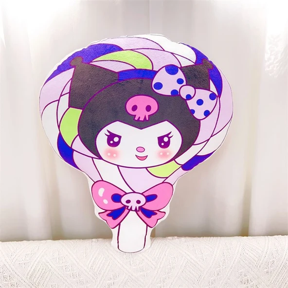 Kawaii Tatlı Peluş Yastık - Kuromi 42x37cm