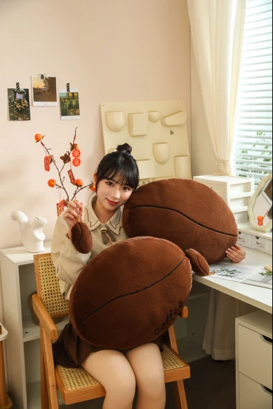 Kahve Çekirdeği Peluş Kolye - 13cm - 7