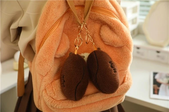 Kahve Çekirdeği Peluş Kolye - 13cm - 12
