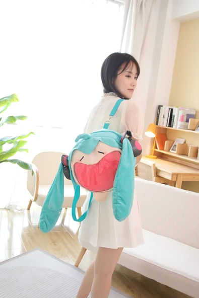 Hatsune Miku Ita Çanta Anime Peluş Sırt Çantası - Hatsune Pain Bag - 30x40cm - 2