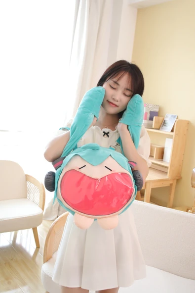 Hatsune Miku Ita Çanta Anime Peluş Sırt Çantası - Hatsune Pain Bag - 30x40cm - 6