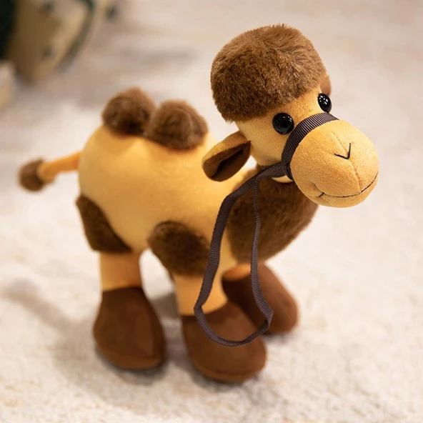 Simülasyon Deve Peluş Oyuncak - Kahverengi 27cm
