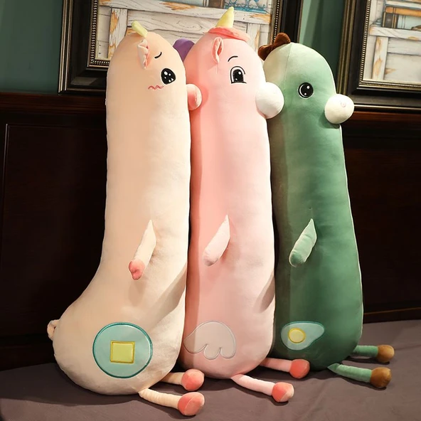 Çizgi Film Peluş Hayvan Yastık - Yeşil - 100cm - 7