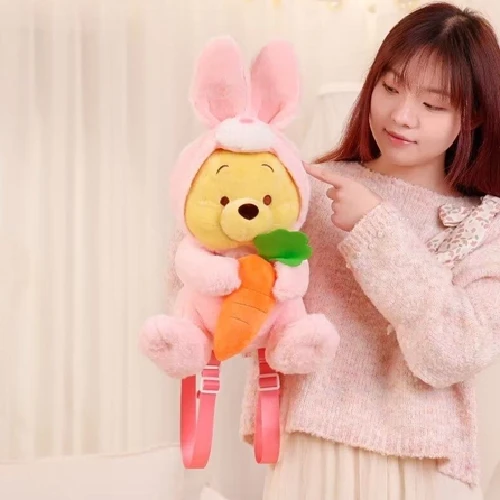 Çizgi Film Peluş Pupu Dönüşen Tavşan Bebek - Çanta Model 50cm