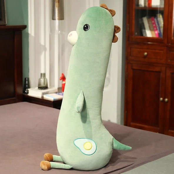 Çizgi Film Peluş Hayvan Yastık - Yeşil - 100cm
