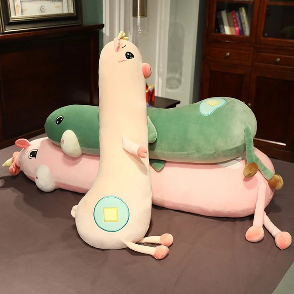 Çizgi Film Peluş Hayvan Yastık - Yeşil - 150cm - 2