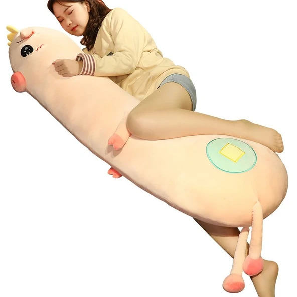 Çizgi Film Peluş Hayvan Yastık - Yeşil - 100cm - 5