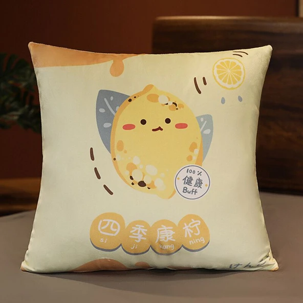 Meyveli Peluş Yastık 45cm - Dört Mevsim Limon - 3