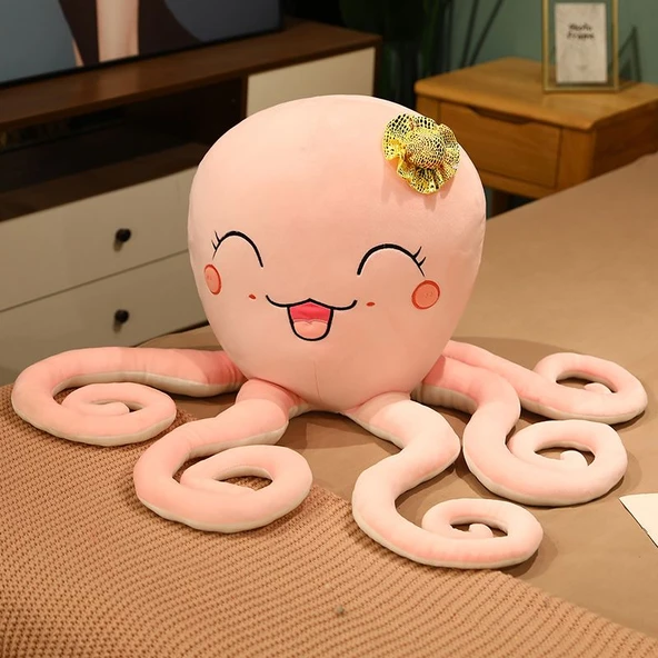 Pembe Ahtapot Peluş Oyuncak Bebek - 100cm