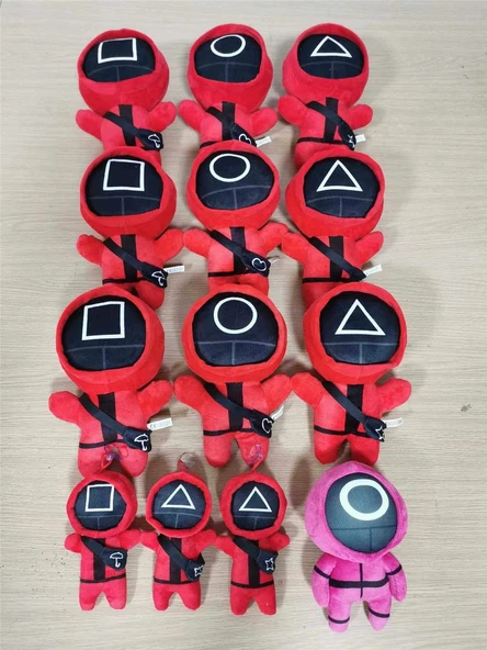 Squid Game Peluş Oyuncak Bebek - Üçgen İşlemeli 30cm - 7