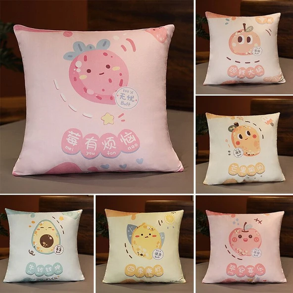Meyveli Peluş Yastık 45cm - Dört Mevsim Limon - 9