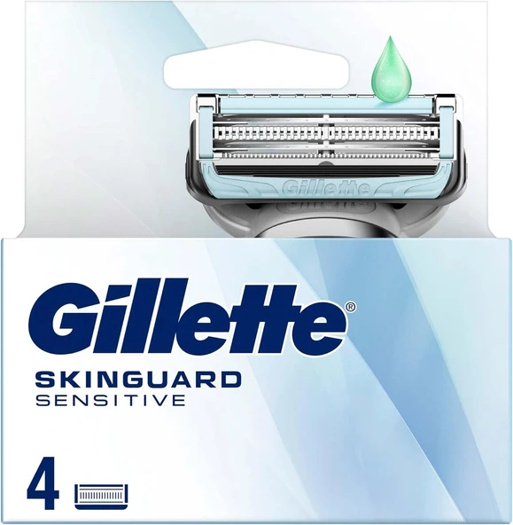 Gillette Skinguard Sensitive Yedek Tıraş Bıçağı 4 Adet -