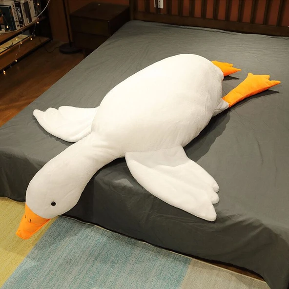 Gri Renkli Peluş Ördek Oyuncak - 90cm - 10