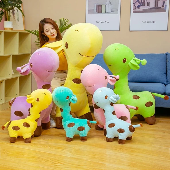 Çerçeveli Zürafa Peluş Oyuncak - Mor, 100cm - 2
