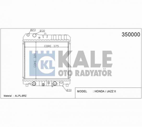 RADYATÖR SU JAZZ 02-08 (KÜÇÜK TİP) 26mm (MT) BRAZING KLE-350000