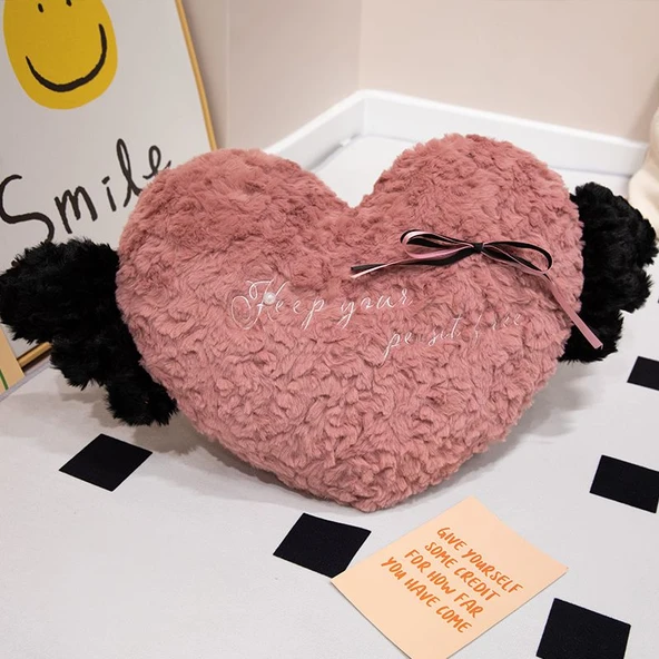 Dantel Yıldızlı Gökyüzü Peluş Oyuncak - Kalp - 55x30cm