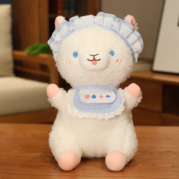 Alpaka Peluş Oyuncak - Pembe Oturan 23cm